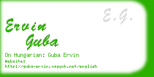 ervin guba business card